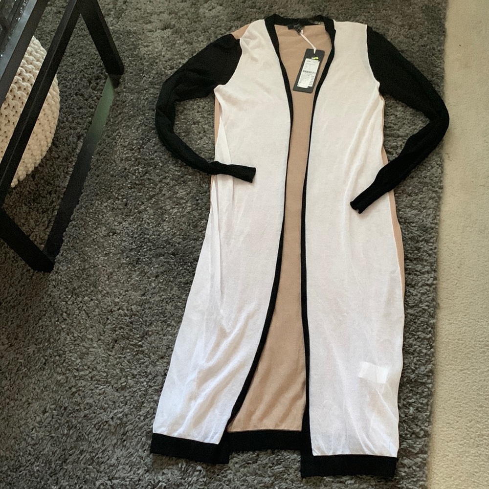 Long open cardigan